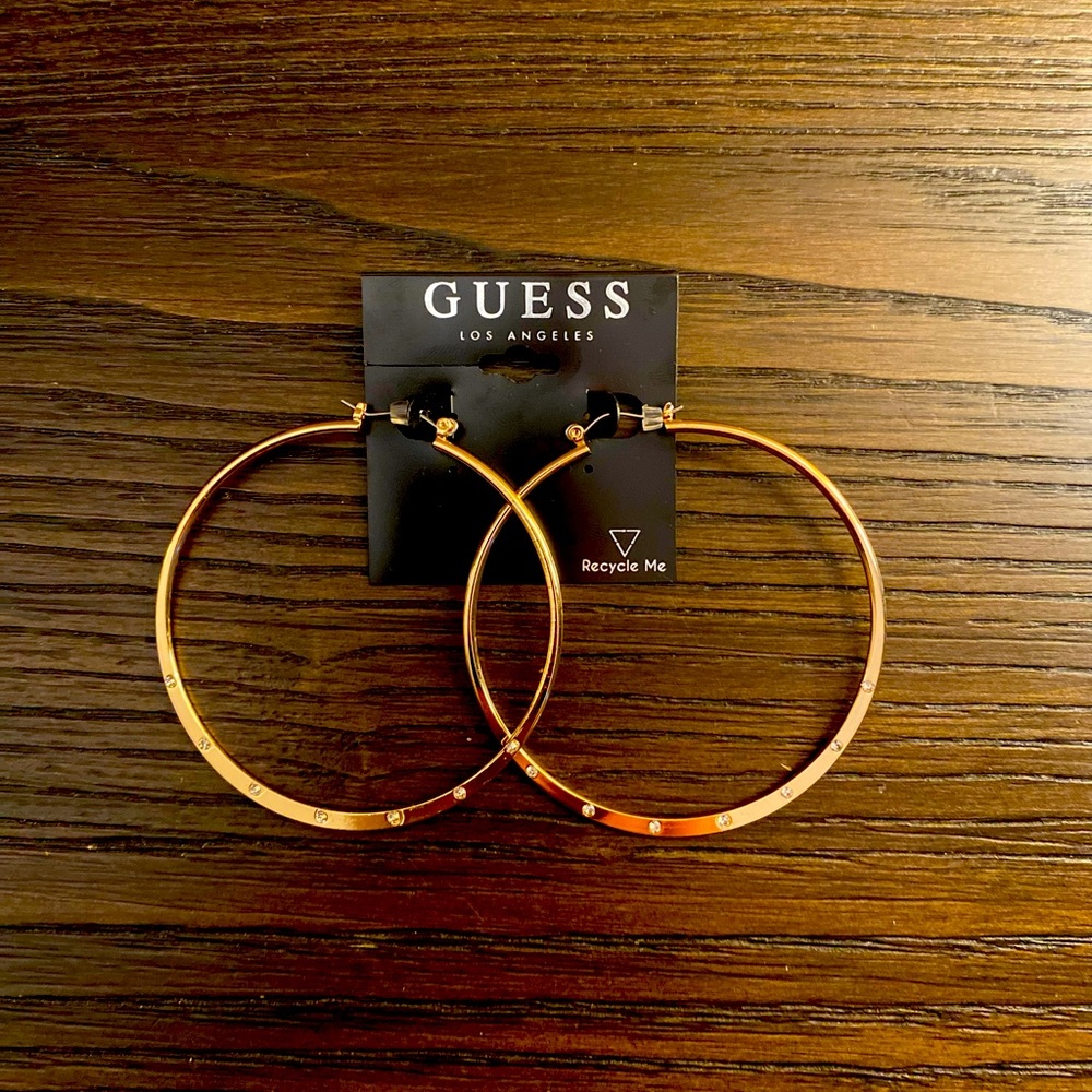 NEW Guess gold hoop earrings.
